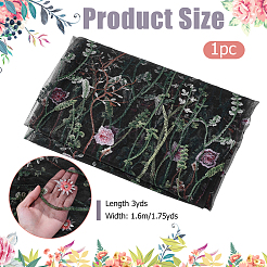 Telas de poliéster con estampado de flores&nbsp;DIY-WH0656-55B