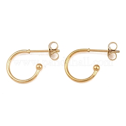Boucles d'oreilles à tige en acier inoxydable 304 en forme de C&nbsp;EJEW-Z154-01G-01