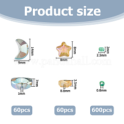 Ca. 720 Stück 3 Stile transparente Glasperlen&nbsp;GLAA-HS0001-22