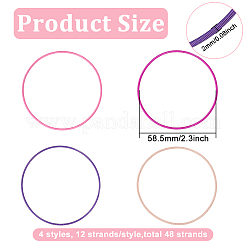 48 Stränge 4 Stil rosa Serie Frühlingsarmbänder&nbsp;TWIR-BC0001-48