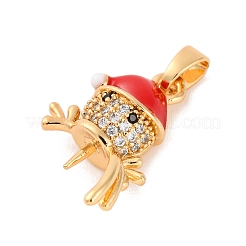 Pendentif en laiton micro pavé de zircones cubiques&nbsp;X-KK-C076-26G