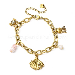 Braccialetti con ciondoli a catena in acciaio inossidabile 304&nbsp;BJEW-L708-05G