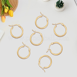 12 paire de boucles d'oreilles créoles en acier inoxydable 304&nbsp;EJEW-BBC0002-38B
