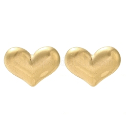 Pendientes de botón de corazón de acero inoxidable 304 con revestimiento iónico (IP)&nbsp;EJEW-C099-12G