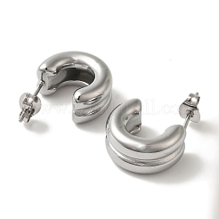 C-förmige Ohrstecker aus 304er Edelstahl für Damen&nbsp;EJEW-S237-09
