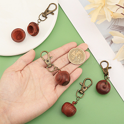 Holz Apfelbox Schmuck Anhänger Dekoration&nbsp;HJEW-AB00424