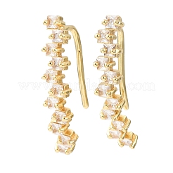 Orecchini a perno in ottone con pavé di zirconi cubici&nbsp;KK-CBAA351-07G