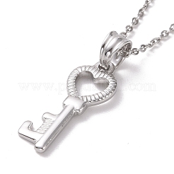 Collana con ciondolo a forma di scheletro a forma di cuore in acciaio inossidabile 304 anti-ossidazione per donna&nbsp;STAS-E154-16P