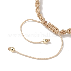 Pulseras trenzadas ajustables de jade verde natural&nbsp;BJEW-JB13542-01