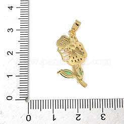 Pendentifs avec zircon cubiques à micro-pavés en laiton&nbsp;KK-P334-22G