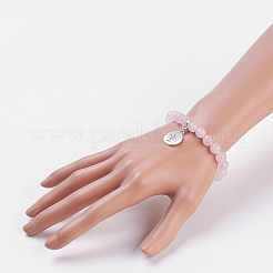 Natürlichen Rosenquarz Stretch-Armbänder&nbsp;X-BJEW-JB03771-04