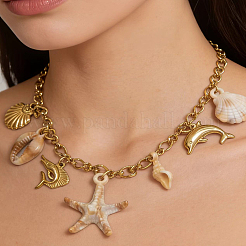 Collana con ciondolo a bavaglino multiplo a tema oceano&nbsp;PT7319
