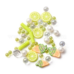 Cabochon in pasta polimerica fatti a mano e perline di plastica per la creazione di gioielli fai da te&nbsp;CLAY-B007-04L
