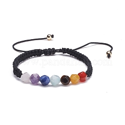 Chakra-Armbandset aus geflochtenen Perlen aus Nylonschnur&nbsp;BJEW-JB07251