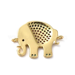 Gestellvergoldete Verbindungsanhänger aus Messing mit Zirkonia-Emaille-Pavé&nbsp;X-KK-O142-16G