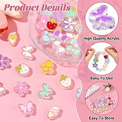 36pcs 6 styles de perles acryliques transparentes&nbsp;ACRC-YW0001-04
