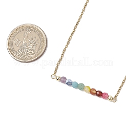 Collares colgantes de chakras con cuentas redondas de piedras preciosas&nbsp;NJEW-JN05189