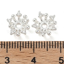 Capuchons de perles en zircone cubique transparent micro pave en laiton&nbsp;KK-U045-05S