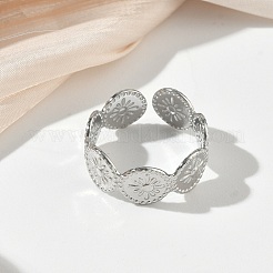 Anelli aperti con polsino in acciaio inossidabile 304 per donna&nbsp;RJEW-L341-04A-P