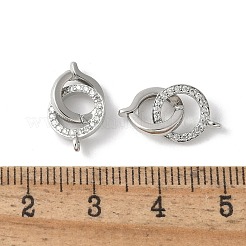 Fermoirs repliables en laiton micro pave zircone cubique transparente&nbsp;KK-D324-04P