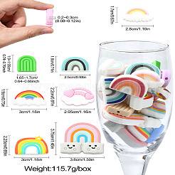 Perles focales en silicone écologiques de qualité alimentaire arc-en-ciel&nbsp;SIL-CJ0001-78