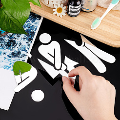 Selbstklebendes 3D-Kunststoff-Spiegel-WC-Schild mit Mann- und Frauenmuster&nbsp;DIY-WH0308-145C