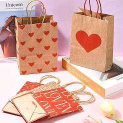 12 stücke 5 arten valentinstag herz gedruckt papier taschen&nbsp;CARB-FS0001-07