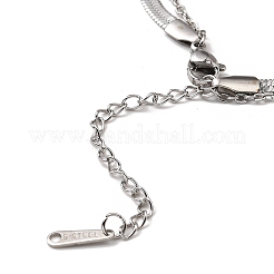 Bracciali a catena a serpente quadrata a 2 filo con nodo trinity in acciaio inossidabile 304 anti-ossidazione per donna&nbsp;BJEW-Q335-03P
