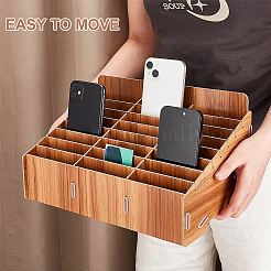 Handy-Aufbewahrungsbox aus Holz mit 24 Gitter&nbsp;CON-WH0094-05A
