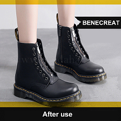 Inserciones de cremallera de bota con cordones de cuero de pu&nbsp;DIY-WH0043-51AB-01
