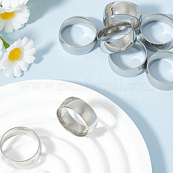 8 bague simple en acier inoxydable pour femme&nbsp;RJEW-LP0001-06