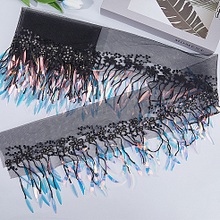 Ruban de dentelle à pampilles en polyester&nbsp;OCOR-WH20006-02B