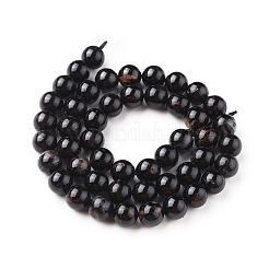 Natürliche schwarze Turmalin Perlen Stränge&nbsp;G-F666-05-10mm