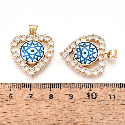 Pendentifs en laiton micro pavé de zircones cubiques transparentes pour femmes&nbsp;KK-T070-93A-01