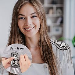 2 Stück modische Schulterklappen mit Quaste aus Legierung&nbsp;DIY-FH0004-65