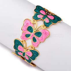 Brazaletes de acero inoxidable 304 con esmalte para mujer&nbsp;BJEW-P347-01G-A
