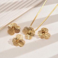 Edelstahl-Blumenohrringe & Halsketten & Ringe-Sets für Frauen&nbsp;DE0042