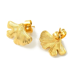 Pendientes de botón de acero inoxidable 304 con revestimiento al vacío de PVD para mujer&nbsp;X-EJEW-L284-07G
