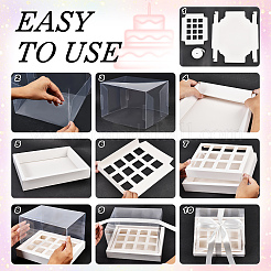 12 boîte à gâteau rectangulaire pliable en papier kraft&nbsp;CON-WA0001-32