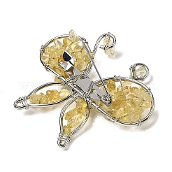 Broche papillon en quartz jaune naturel&nbsp;G-A278-02P-05