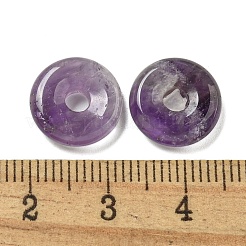 Ciondoli a forma di ciambella/disco a forma di pi in ametista naturale&nbsp;G-G142-01S