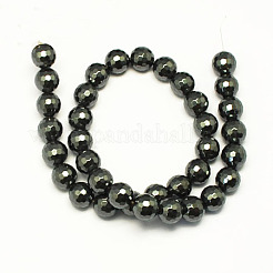 Chapelets de perles en hématite synthétique sans magnétiques&nbsp;X-G-S084-12mm