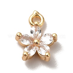 Blumenanhänger aus Messing mit Zirkonia&nbsp;KK-O141-01G-M