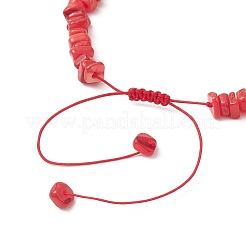 Braccialetti di perline intrecciate regolabili in conchiglie naturali d'acqua dolce e perline turchesi sintetiche tinte per donna&nbsp;BJEW-JB13105-05