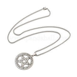 Colliers pendentifs en acier inoxydable 201 anti-ternissement&nbsp;LS-NJEW-H030-02P