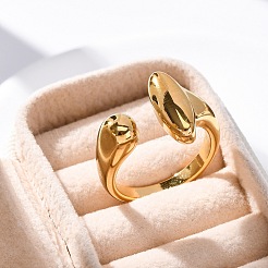 Ring 304 Edelstahl offener Manschettenring&nbsp;RJEW-Z082-01D-G