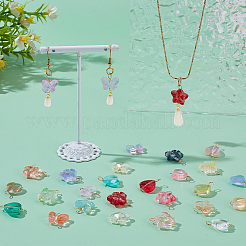 120 stücke 3 arten farbverlauf backen farbe transparent glas stern & herz & schmetterling stecker charms&nbsp;PALLOY-AR00029