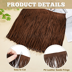 2 m di frange in pelle scamosciata PU&nbsp;DIY-HS0002-24C