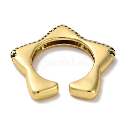 Anelli a polsino aperto con zirconi cubici in ottone con placcatura a cremagliera per donna&nbsp;RJEW-S242-02G-A