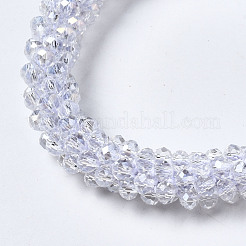Bracelets extensibles en perles de verre transparentes à facettes&nbsp;BJEW-S144-002C-06